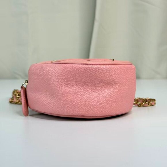 Chanel Pink Caviar Leather Round Shoulder Bag Crossbody - Picture 7 of 9